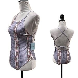 Cupshe NWT lavender print onepiece crisscross strap bathing suit swimwear medium